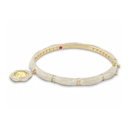 Prince Charming Bangle with octagon frame charm, ivory segmented bracelet, Lauren G Adams on Tampa Home & Garden Store
