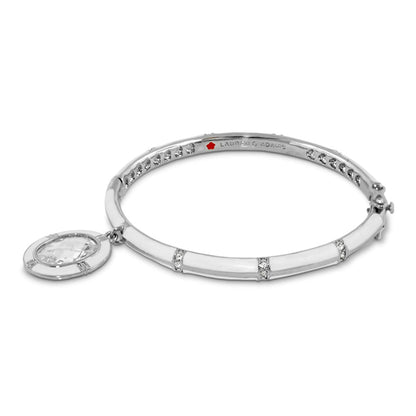 Prince Charming Oval Bangle by Lauren G Adams with crystal accents and charm pendant on Tampa Home & Garden Store