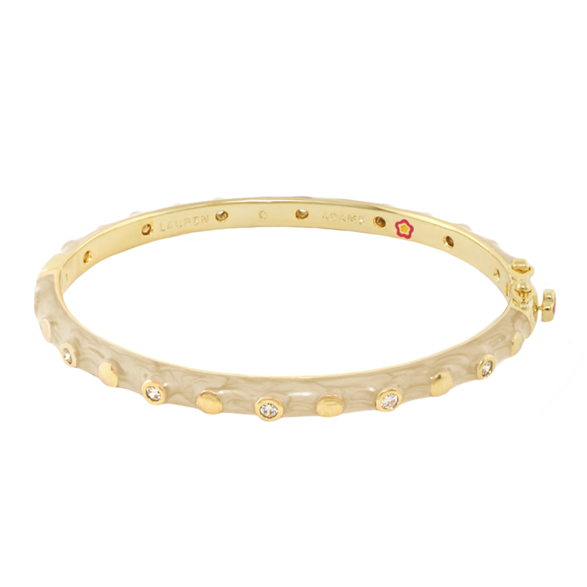 Stackable Fiesta Dot Bangle bracelet in gold-tone with dot studs by Lauren G Adams on Tampa Home & Garden Store