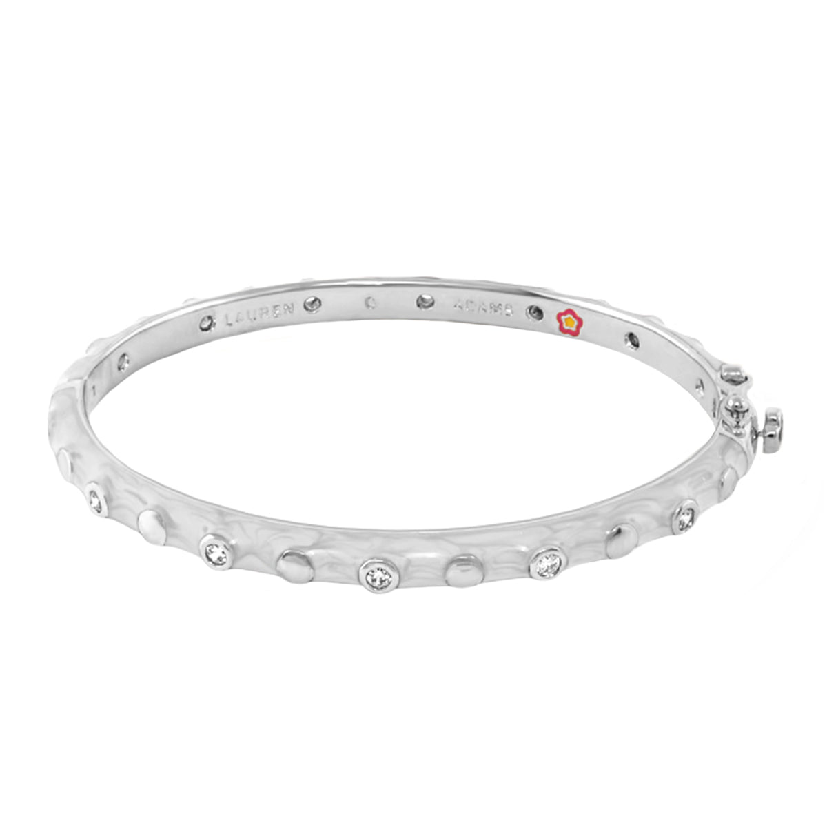 Stackable Fiesta Dot Bangle silver bracelet with dot studs and crystals Lauren G Adams on Tampa Home & Garden Store