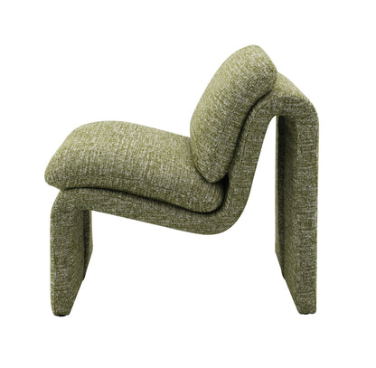 Curved shape accent chair in olive-green premium textured fabric by HouseOfZazla on Tampa Home & Garden Store