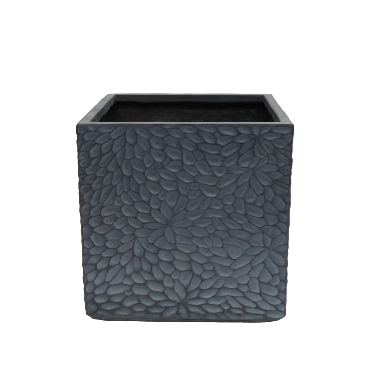 Magnesium oxide planter set of 4, large rectangular black pebble-textured planters HouseOfZazla on Tampa Home & Garden Store