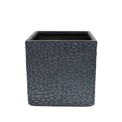 Magnesium oxide planter set of 4, large rectangular black pebble-textured planters HouseOfZazla on Tampa Home & Garden Store