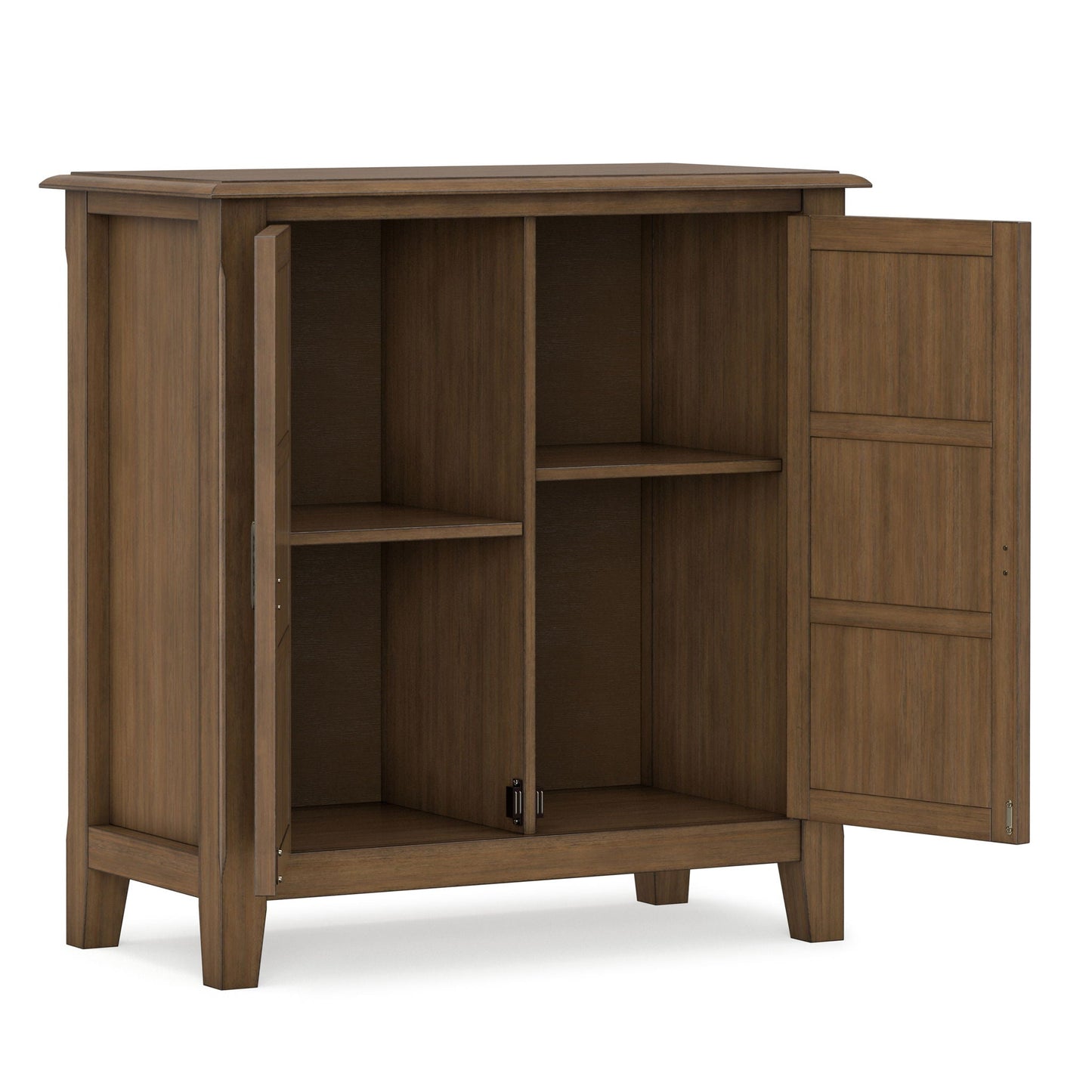 Burlington Handcrafted Low Storage Cabinet in walnut finish with open shelves HouseOfZazla on Tampa Home & Garden Store