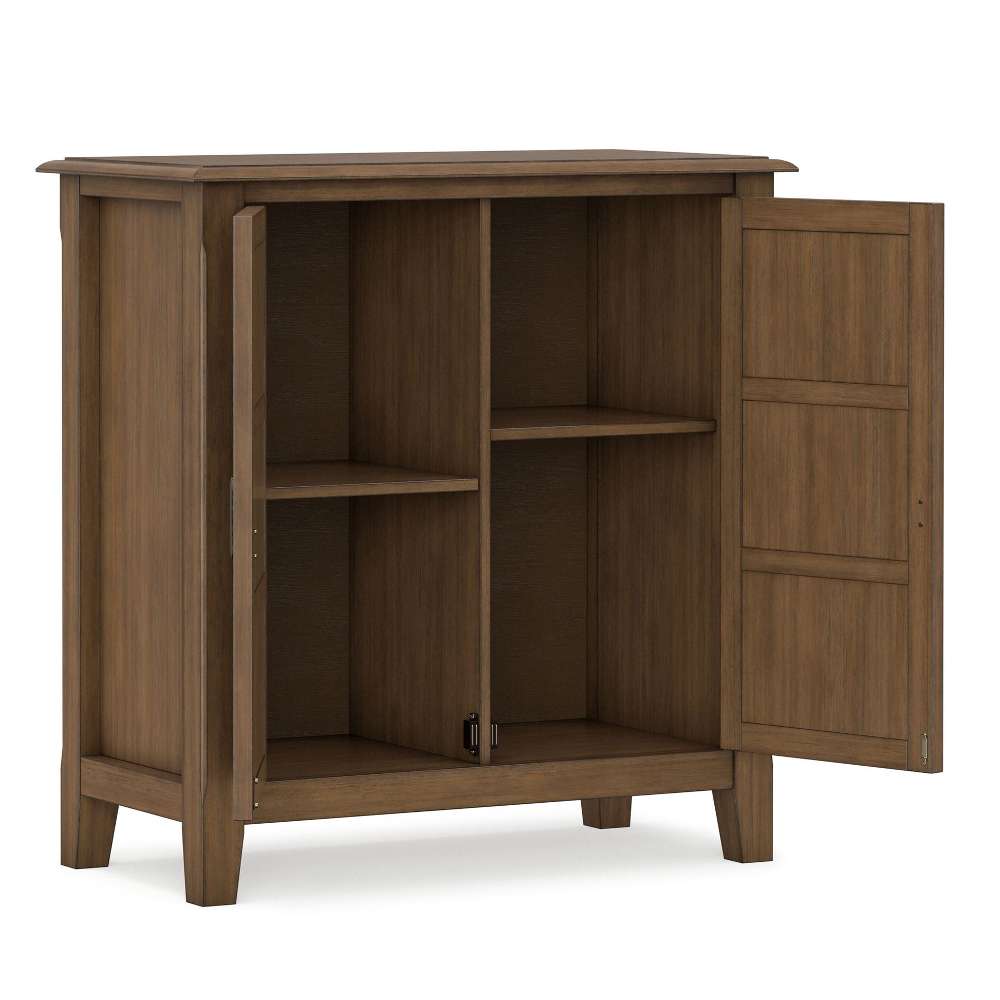 Burlington Handcrafted Low Storage Cabinet in walnut finish with open shelves HouseOfZazla on Tampa Home & Garden Store
