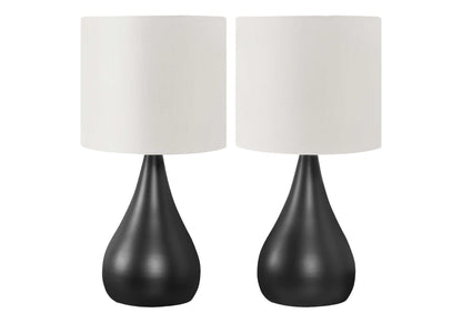 Table lamp set with black bases and white shades, contemporary 2-piece HouseOfZazla on Tampa Home & Garden Store