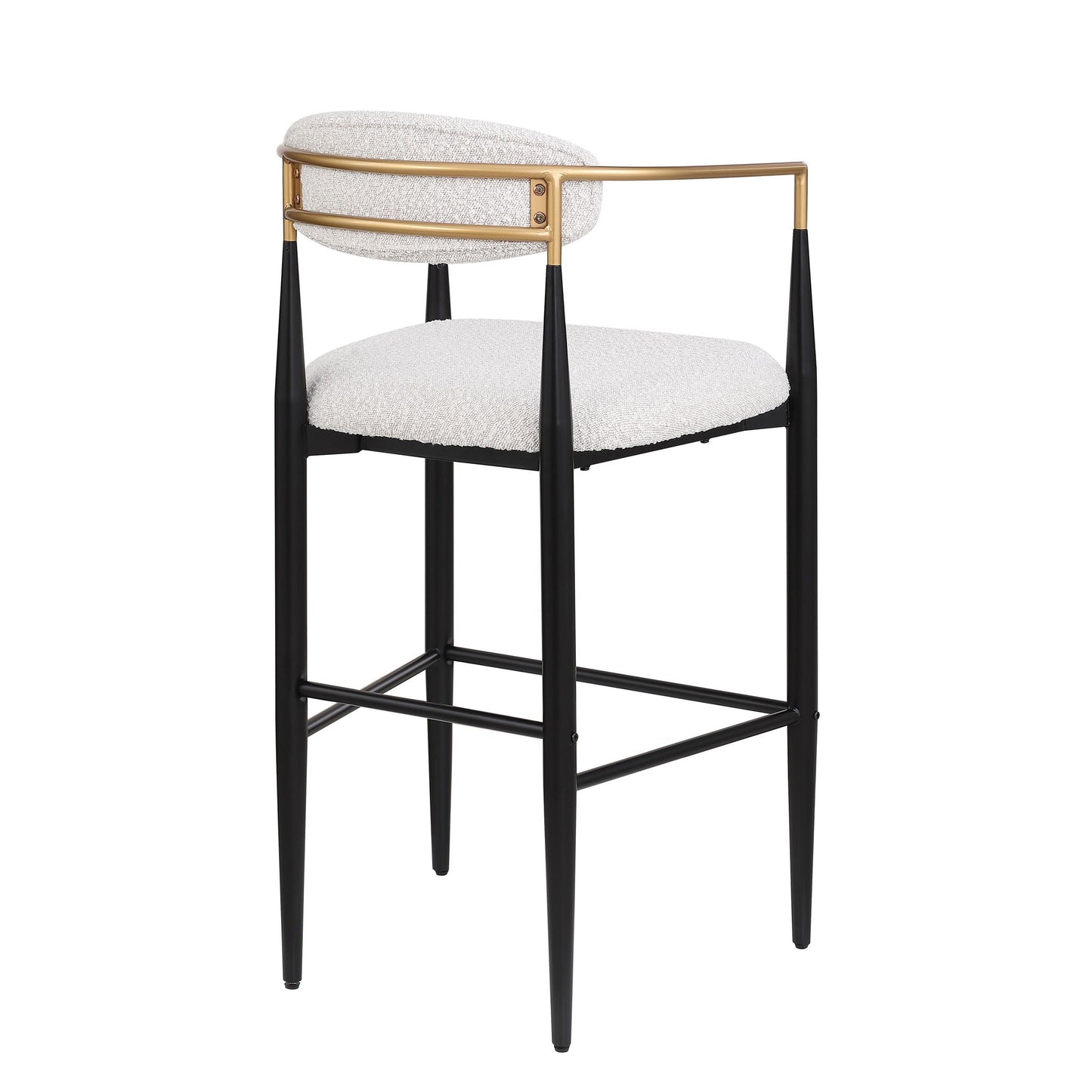 Beige Upholstered Bar Stools For Kitchen Island