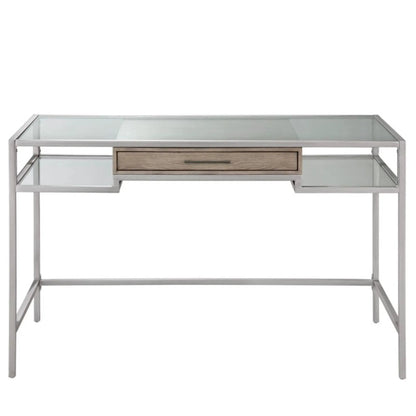 Adela Writing Desk in Antique Silver Finish
