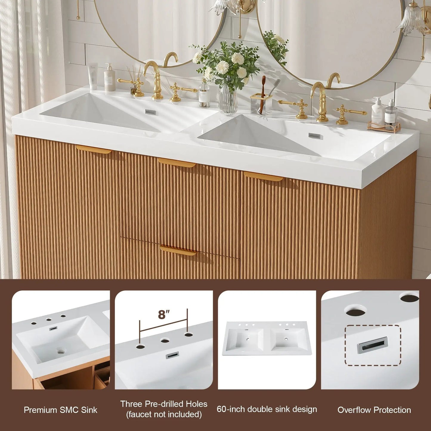 Modern Wall Mounted Vanity and Soft Close Doors