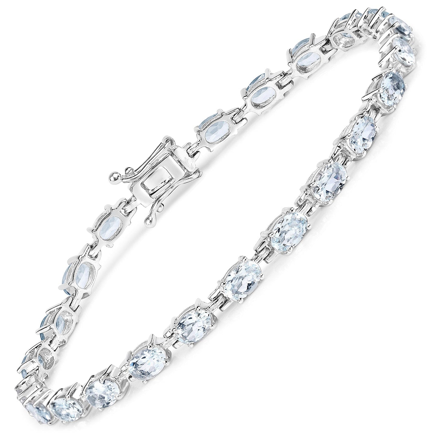 Bracelet with 8.80 carat oval aquamarine stones in .925 sterling silver by Bids.com on Tampa Home & Garden Store