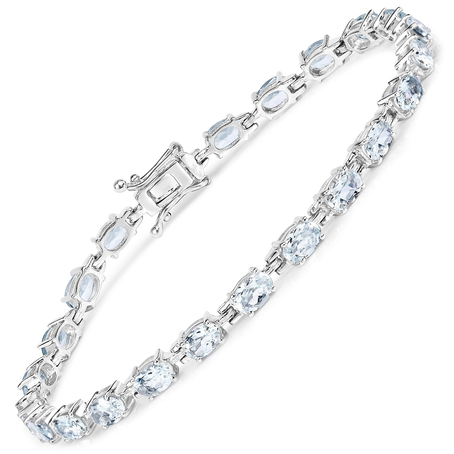 Bracelet with 8.80 carat oval aquamarine stones in .925 sterling silver by Bids.com on Tampa Home & Garden Store