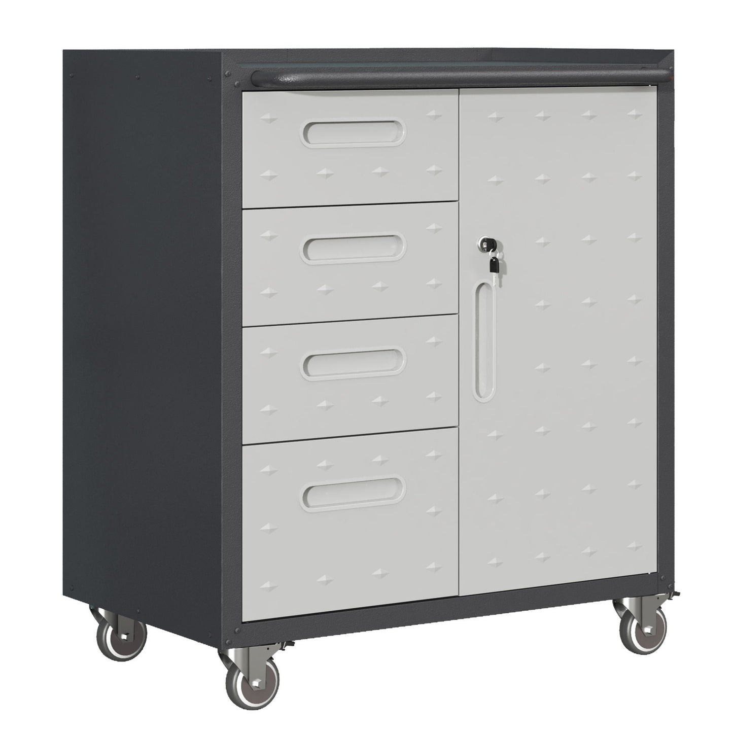 Sturdy metal tool storage cabinet on wheels with 4 drawers and lockable door HouseOfZazla on Tampa Home & Garden Store