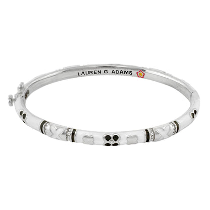 Floral Knight Stackable Bangle — slim pavé station, Lauren G Adams bracelet with hearts on Tampa Home & Garden Store