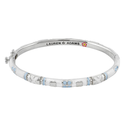 Floral Knight Stackable Bangle by Lauren G Adams, silver bracelet with blue enamel pavé on Tampa Home & Garden Store