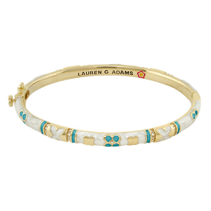 Floral Knight Stackable Bangle with white enamel turquoise accents Lauren G Adams on Tampa Home & Garden Store