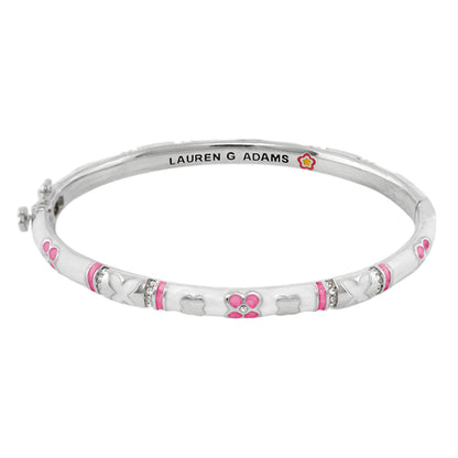 Floral Knight Bangle, silver-tone bracelet with pink accents by Lauren G Adams on Tampa Home & Garden Store