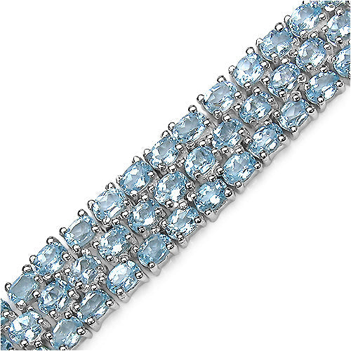 Blue topaz bracelet with 26.20 carat genuine stones in .925 sterling silver prong settings on Tampa Home & Garden Store