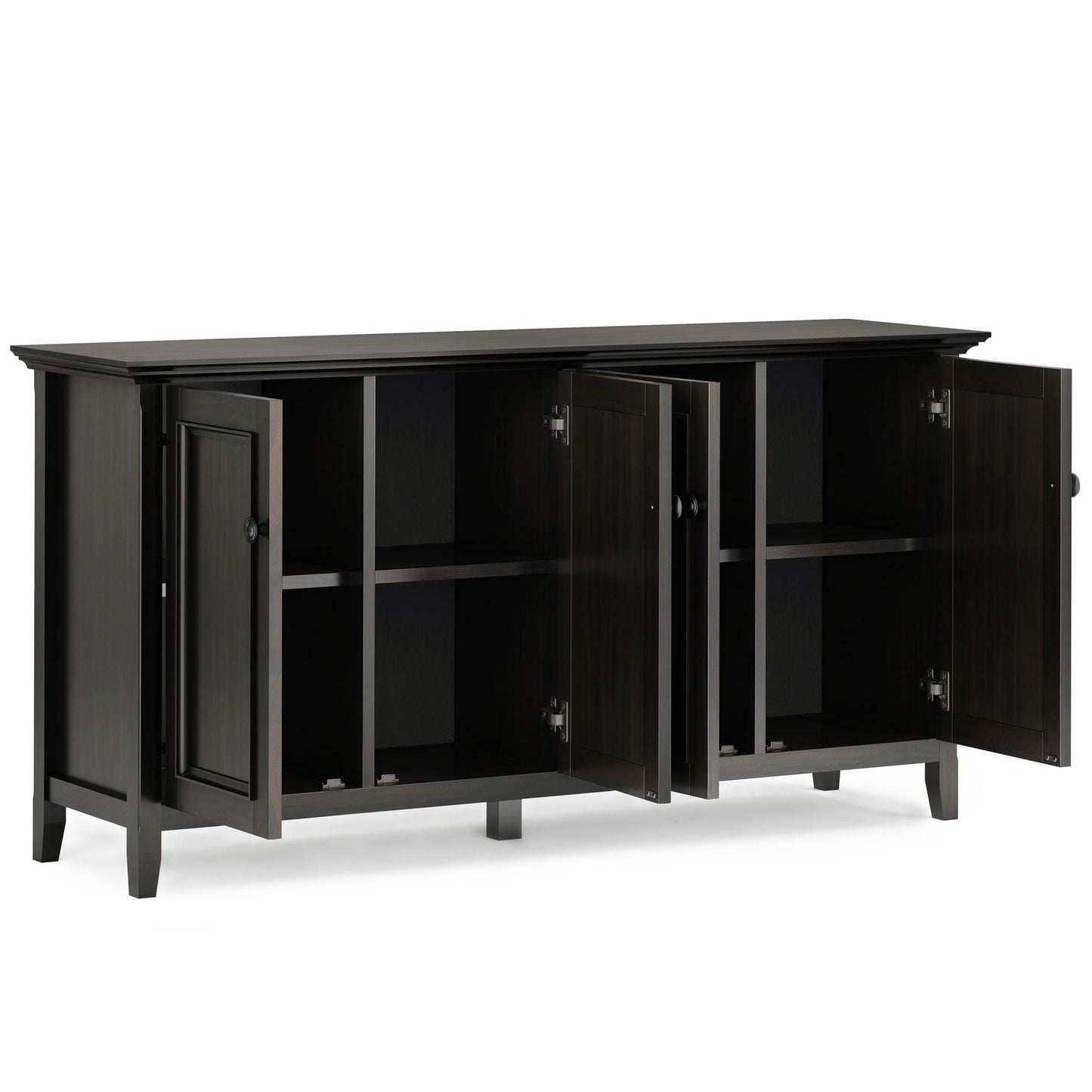 Amherst 4-Door Storage Cabinet by HouseOfZazla in dark espresso finish accent cabinet on Tampa Home & Garden Store