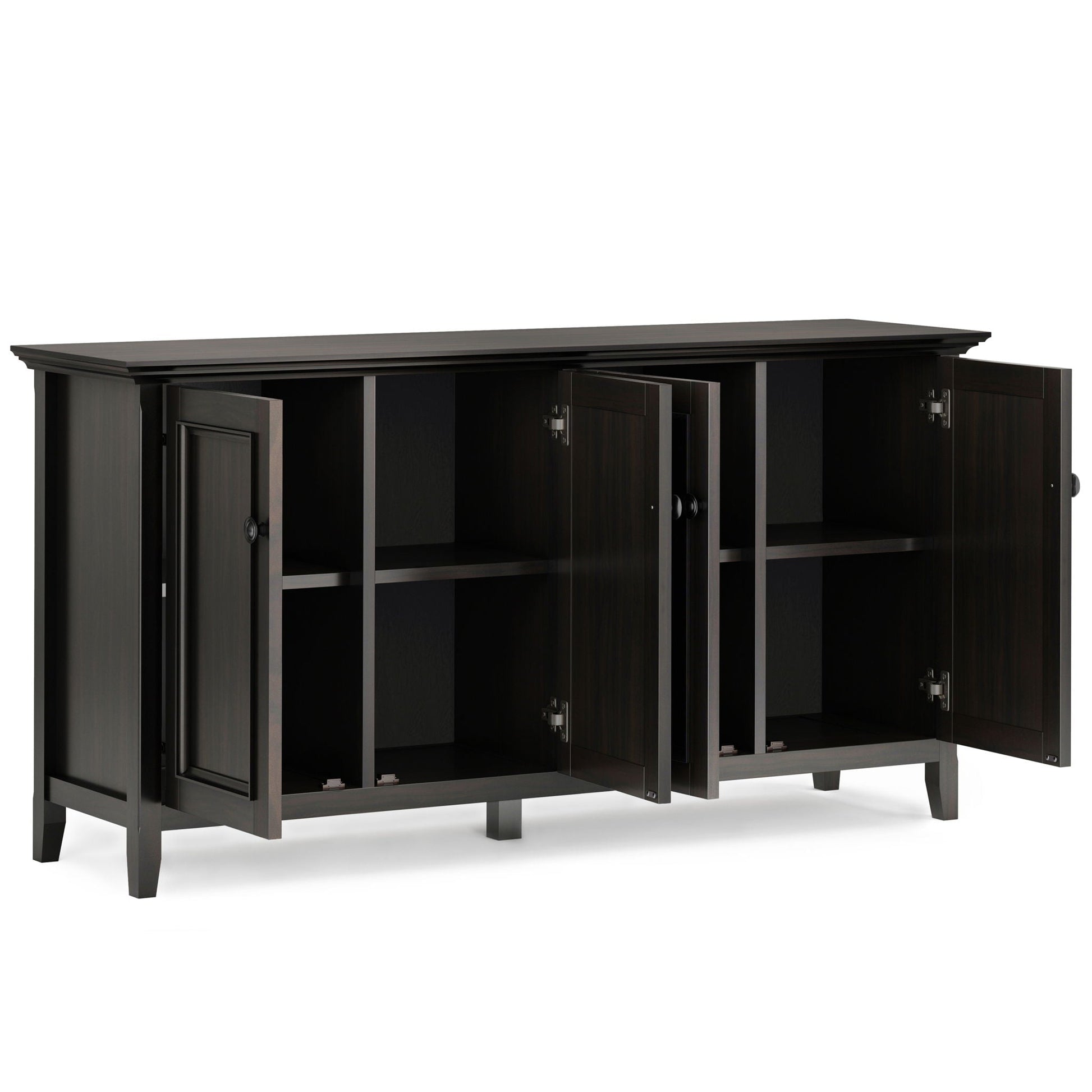 Amherst 4-Door Storage Cabinet by HouseOfZazla in dark espresso finish accent cabinet on Tampa Home & Garden Store