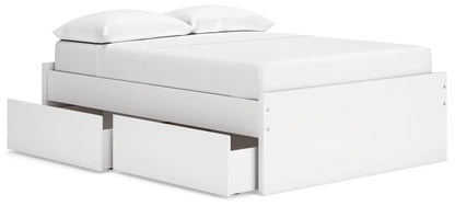 Onita platform bed in white with built-in storage drawers on Tampa Home & Garden Store