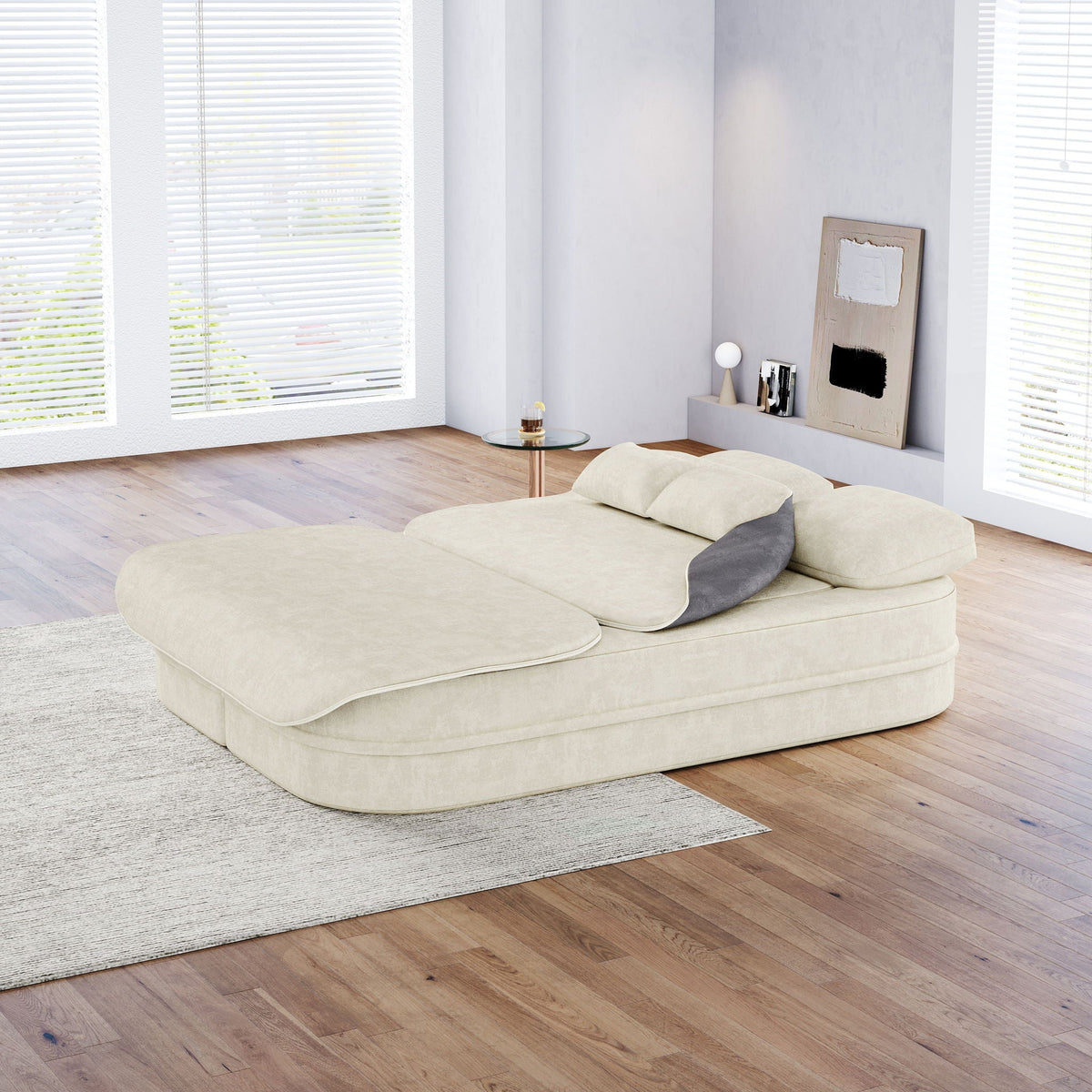 Foldable Sofa Bed with a Multi Functional Blanket