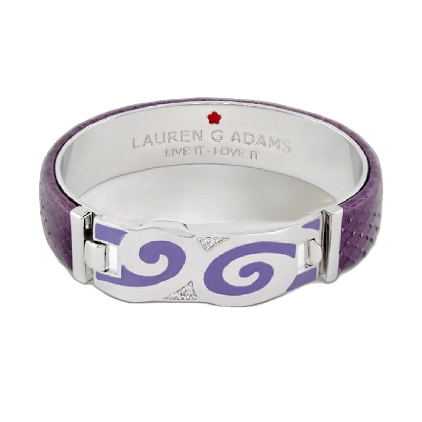 Majestic Genuine Leather hinged bangle by Lauren G Adams with silver hardware on Tampa Home & Garden Store