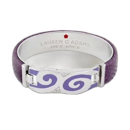 Majestic Genuine Leather hinged bangle by Lauren G Adams with silver hardware on Tampa Home & Garden Store
