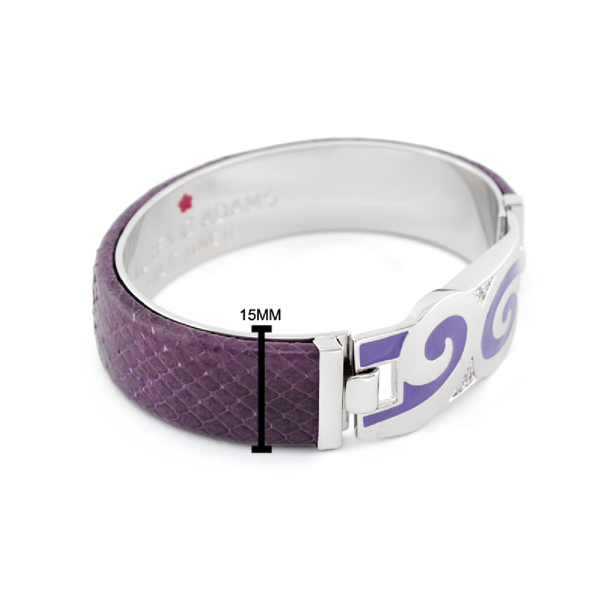 Majestic Genuine Leather hinged bangle purple snakeskin band with silver clasp by Lauren G Adams on Tampa Home & Garden Store