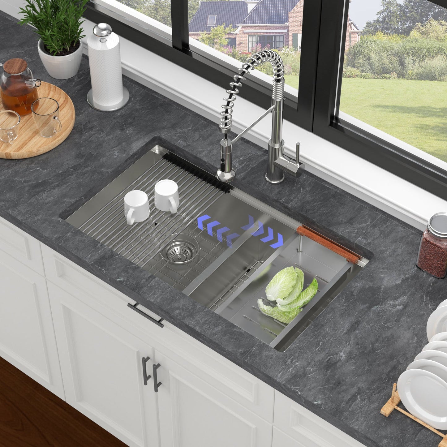 33 Inch Double Bowl And Undermount Stainless Sink