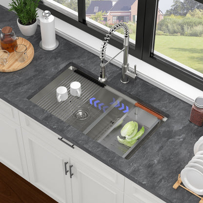 33 Inch Double Bowl And Undermount Stainless Sink