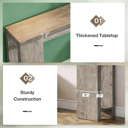 Wood entryway console table by HouseOfZazla with a thickened natural wood grain tabletop on Tampa Home & Garden Store