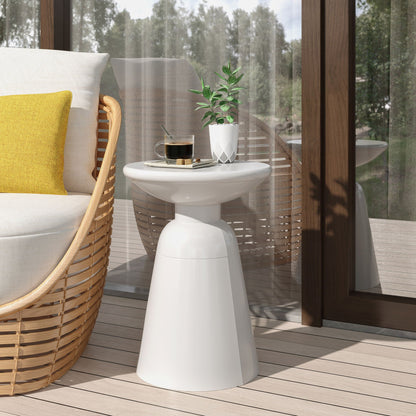 Modern Round Metal Pedestal Outdoor Table