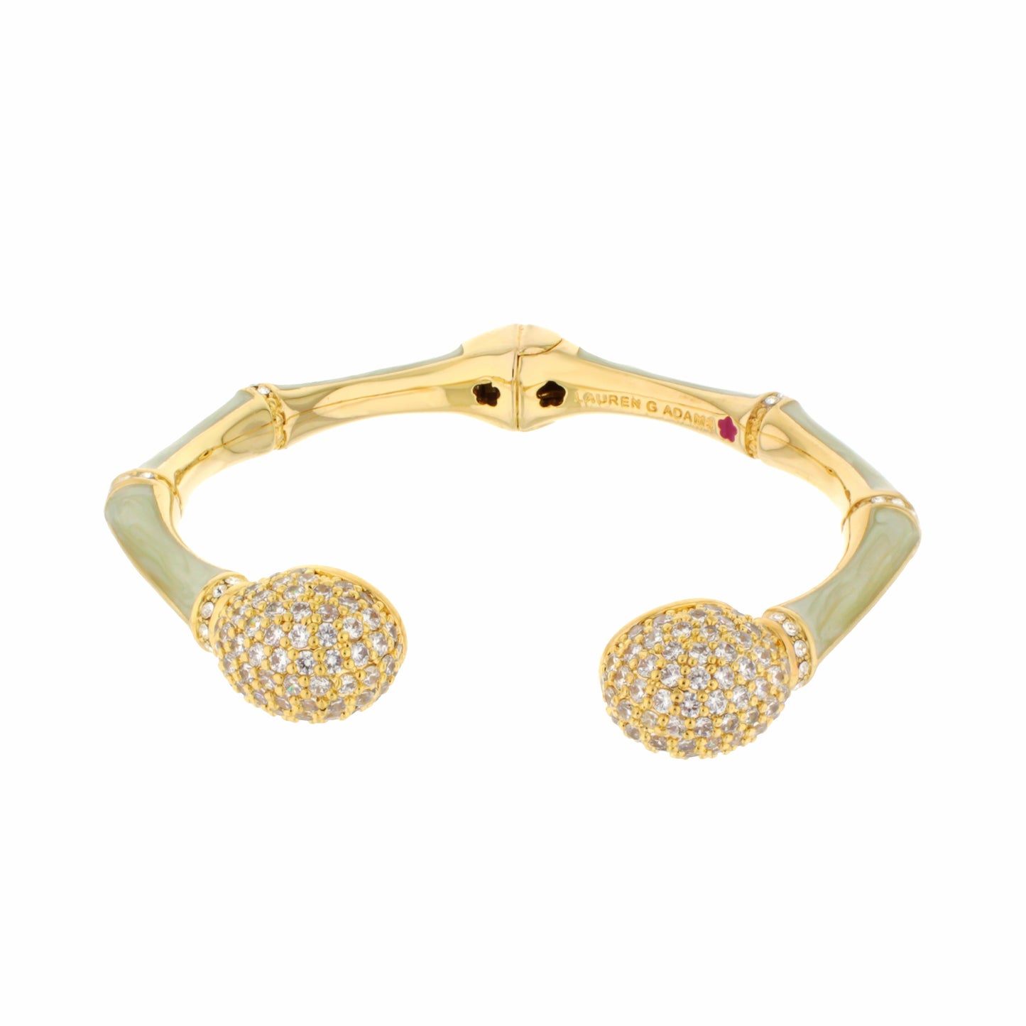 Bamboo Pave Bangle goldtone hinged bracelet with enamel and pavé crystals by Lauren G Adams on Tampa Home & Garden Store