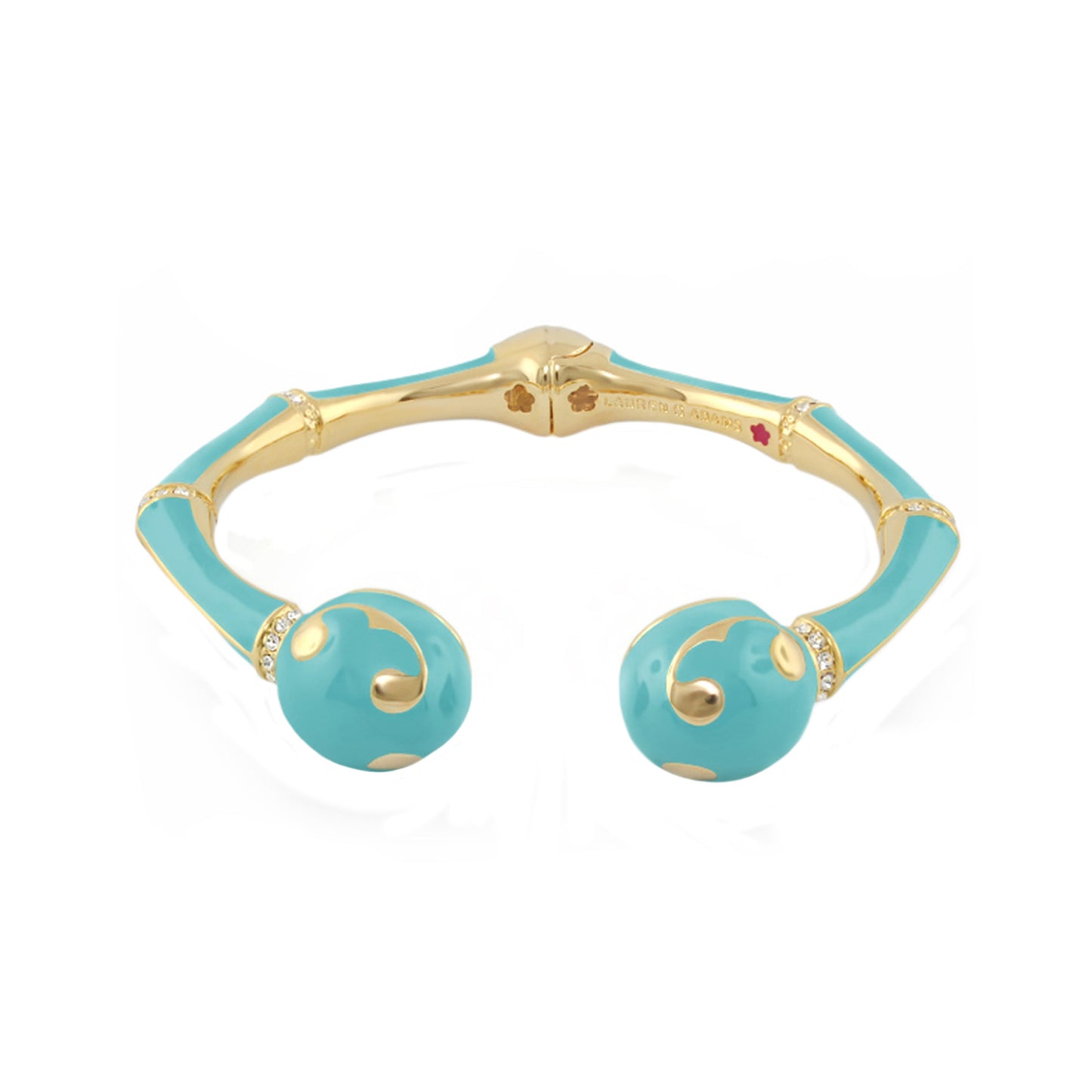 Bamboo Scroll Bangle turquoise enamel and gold-tone hinged bracelet by Lauren G Adams on Tampa Home & Garden Store