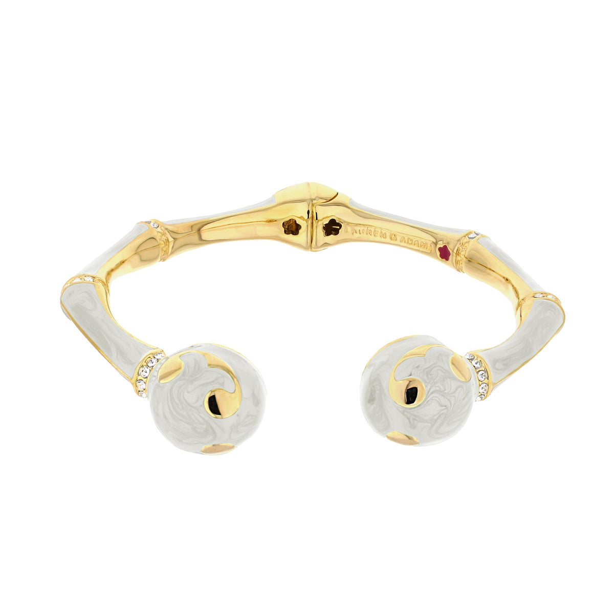 Bamboo Scroll Bangle hinged bracelet in gold-tone two-tone with Lauren G Adams on Tampa Home & Garden Store