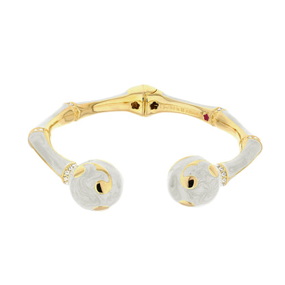 Bamboo Scroll Bangle hinged bracelet in gold-tone two-tone with Lauren G Adams on Tampa Home & Garden Store
