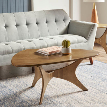 Triangle Table With Unique Design and Elm Finish