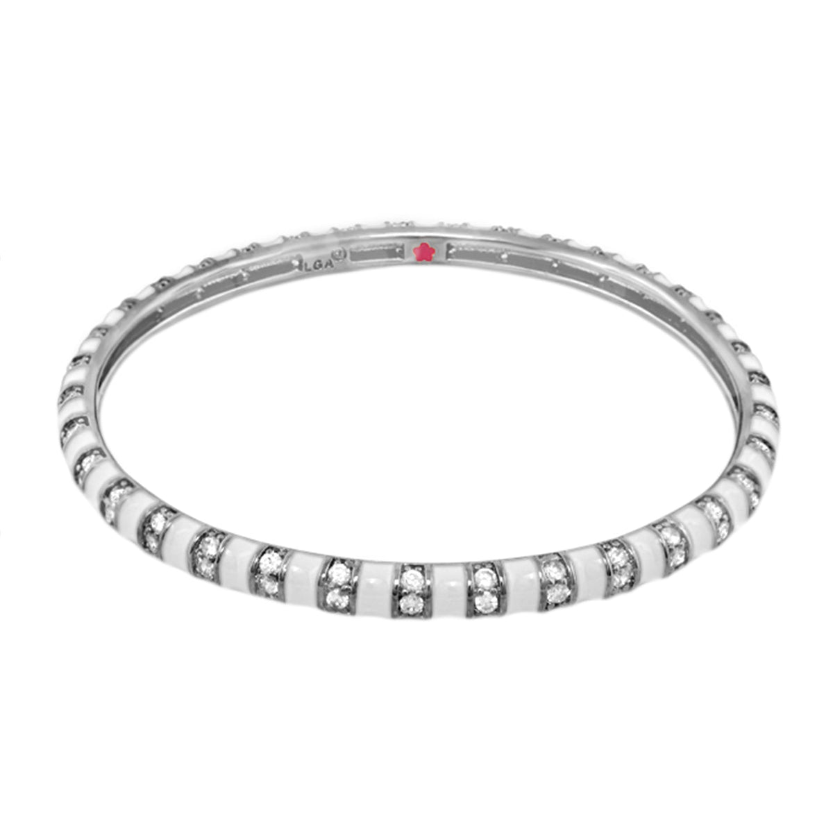 Stripe Tease Stackable Bangle by Lauren G Adams, bracelet with diamond-set segments on Tampa Home & Garden Store