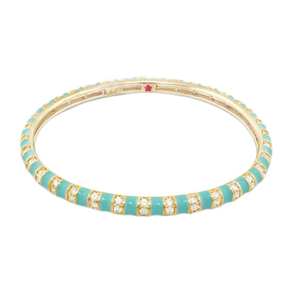 Stripe Tease Stackable Bangle, turquoise with gold-tone and crystal inlays by Lauren G Adams on Tampa Home & Garden Store
