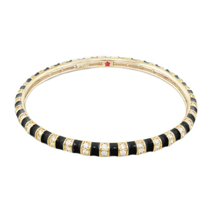 Stripe Tease Stackable Bangle gold-tone with black enamel links and pavé diamonds Lauren G Adams on Tampa Home & Garden Store