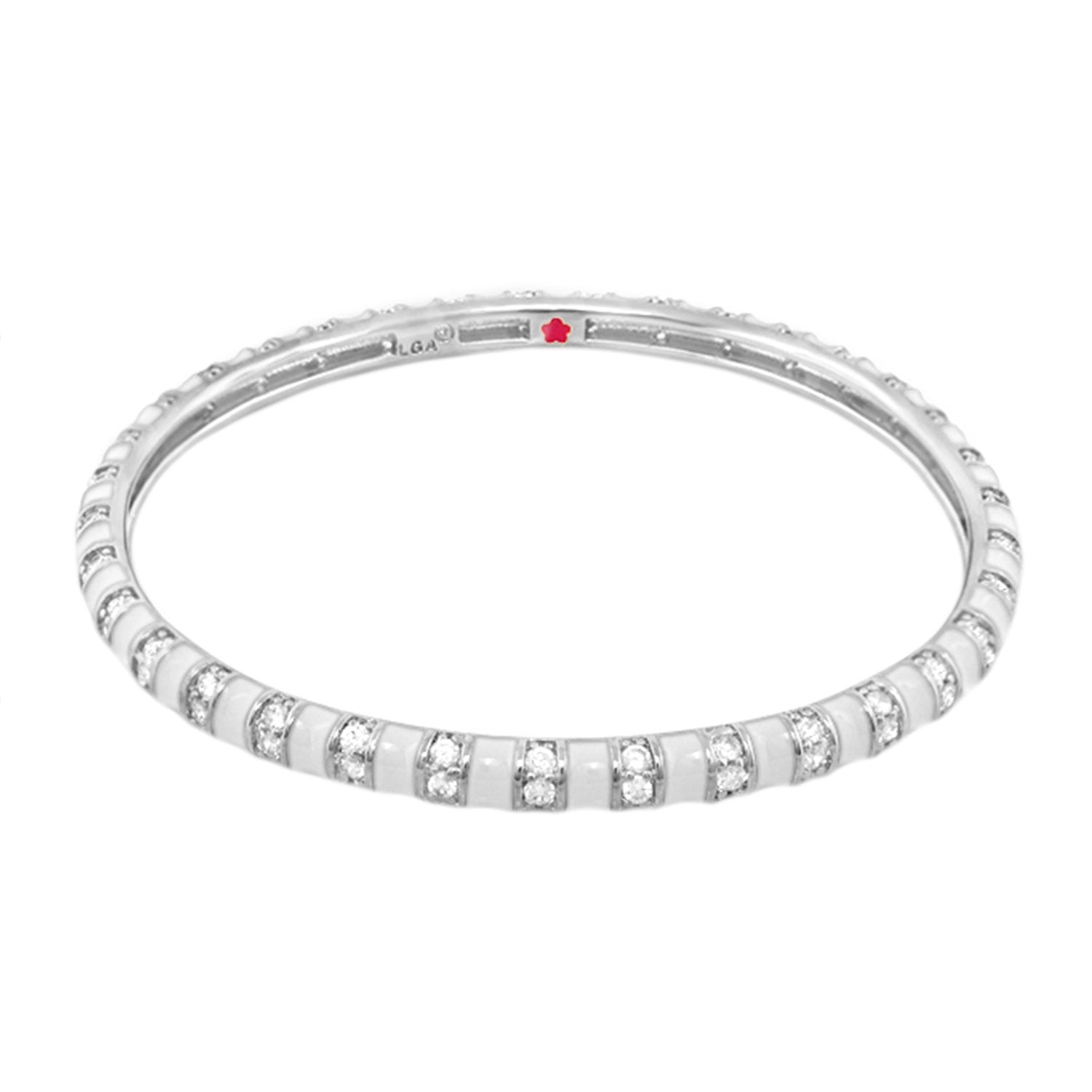 Stripe Tease Stackable Bangle by Lauren G Adams, silver-tone bracelet with pavé crystals on Tampa Home & Garden Store