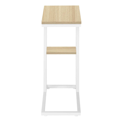 C Shaped Accent Table Marble Look and Modern