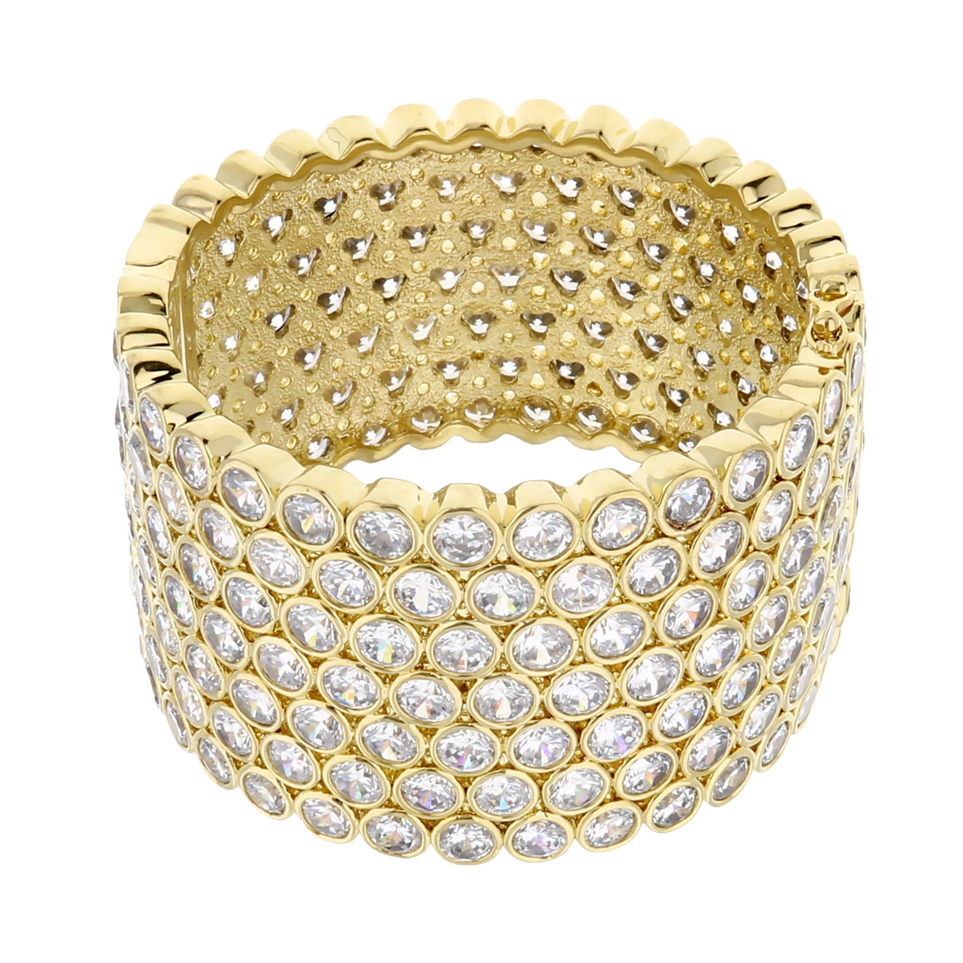 Shimmer and Glimmer Pave Bangle gold-tone bracelet with crystal pavé detail on Tampa Home & Garden Store