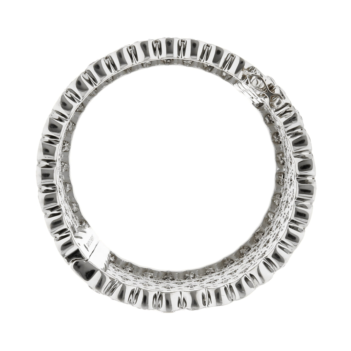 Shimmer and Glimmer Pave Bangle silver-tone bracelet with square links on Tampa Home & Garden Store