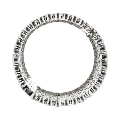 Shimmer and Glimmer Pave Bangle silver-tone bracelet with square links on Tampa Home & Garden Store