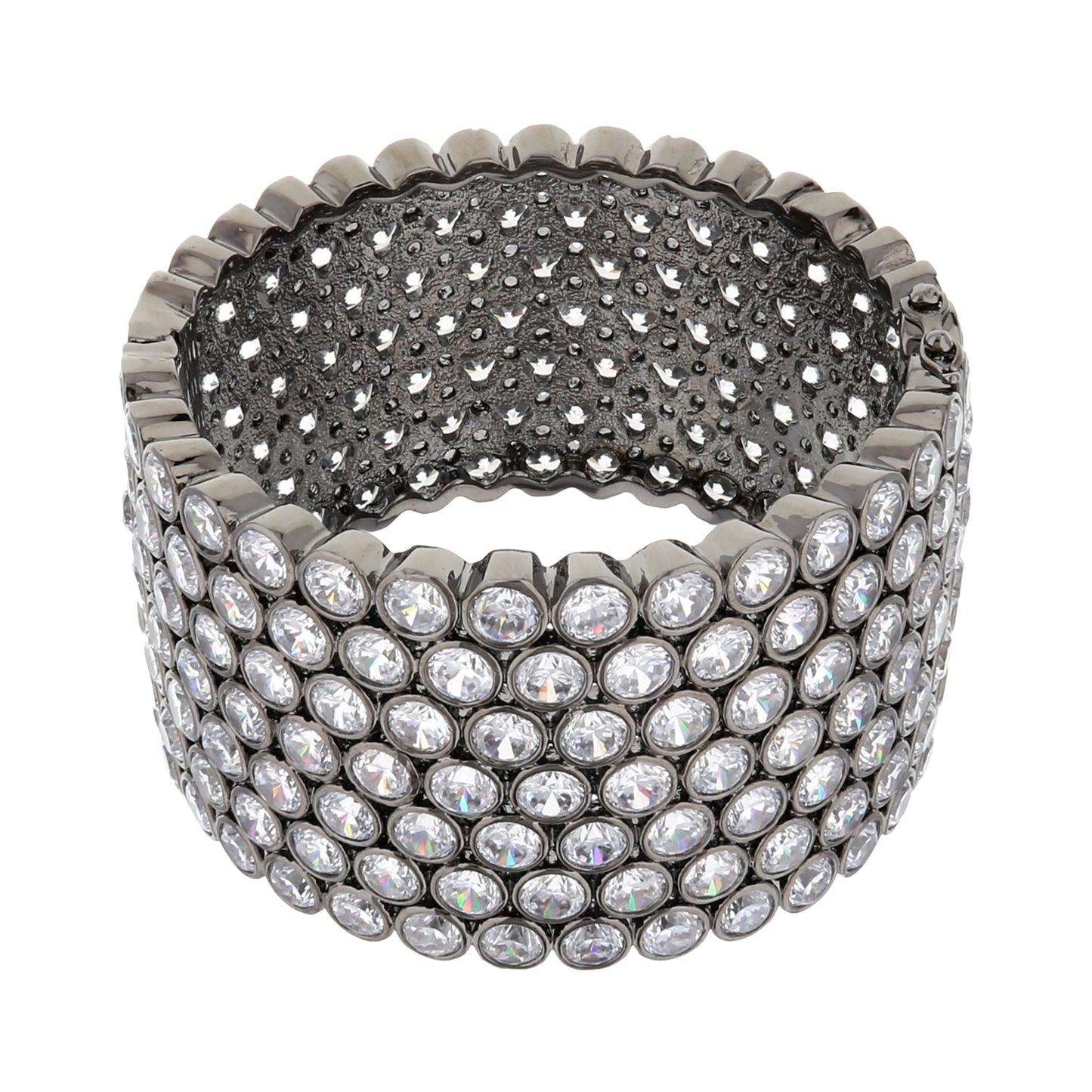 Shimmer and Glimmer Pave Bangle by Lauren G Adams, silver-tone pave crystal bracelet on Tampa Home & Garden Store