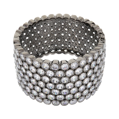 Shimmer and Glimmer Pave Bangle by Lauren G Adams, silver-tone pave crystal bracelet on Tampa Home & Garden Store