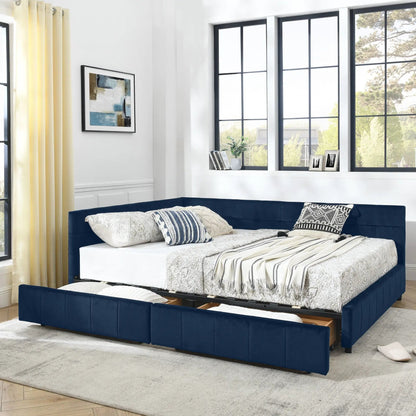 Upholstered Bed Frame with Tufted Backrest
