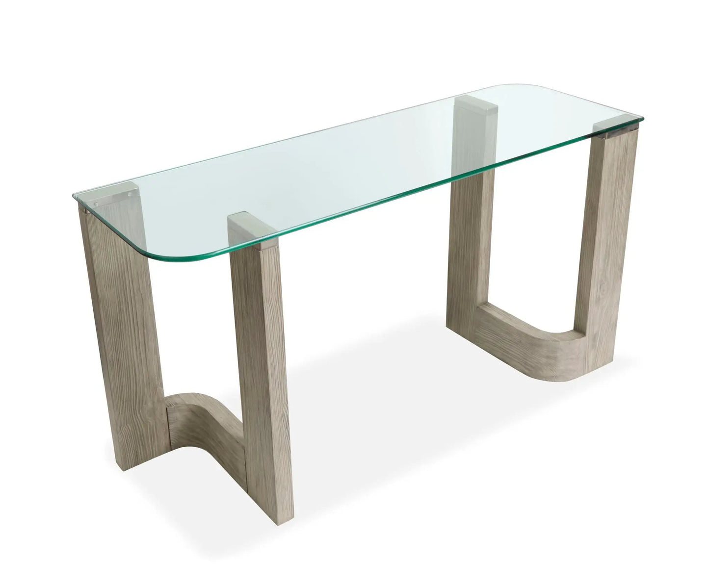 Bartlett end table with glass top and light wood curved legs Unique Piece Furniture on Tampa Home & Garden Store