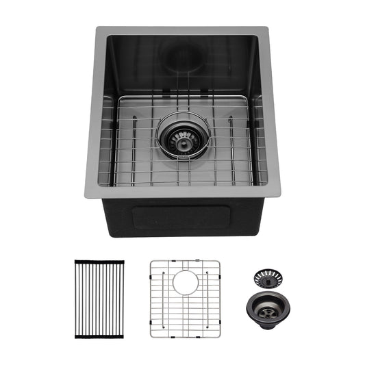 Undermount sink with deep bowl by HouseOfZazla; includes rack, bottom grid, strainer on Tampa Home & Garden Store